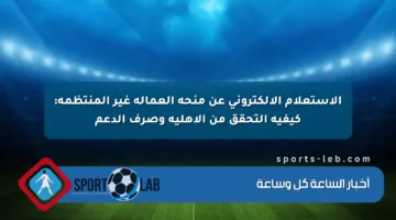 الاستعلام الإلكتروني عن منحة العمالة غير المنتظمة: كيفية التحقق من الأهلية وصرف الدعم